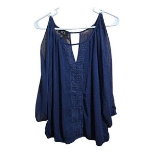 BCX Women's Long Sleeve Blouse Extra Large Boho Career Casual